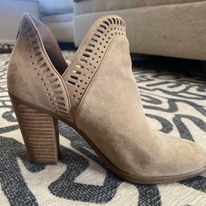 Vince Camino Taupe Booties with Cut-outs